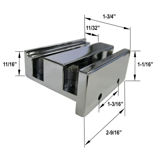 Shower Door Guide for Frameless Sliding Glass Shower Doors up to 5/16 Thick Shower Door Guide for Frameless Sliding Glass Shower Doors up to 5/16 Thick